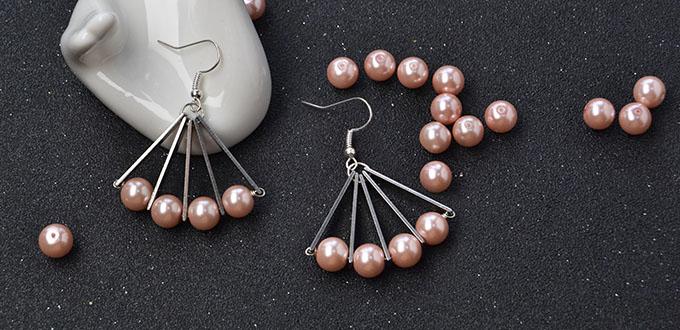 Pearls Earrings Design – How to Make Simple Fan Shaped Pearl Bead Earrings within 2 Steps