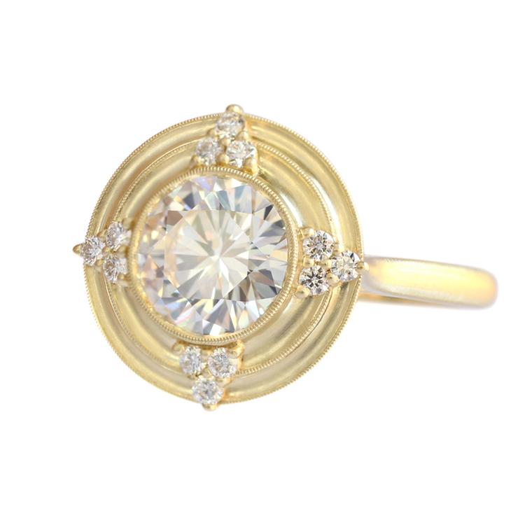 Thea diamond halo engagement ring