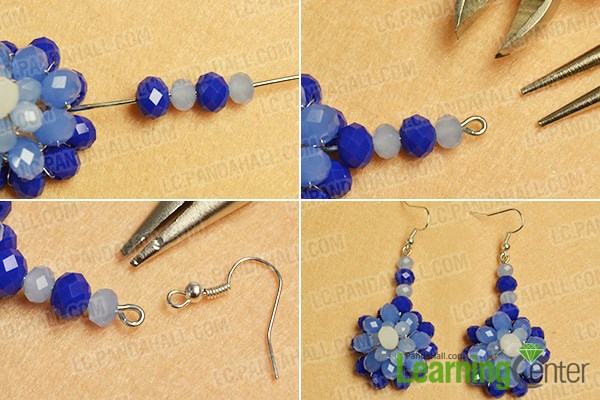 Step 5: Complete this pair of beaded flower earrings