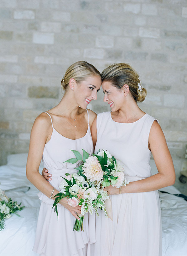 Lauren Conrad's bridesmaids wore blush Paper Crown dresses.