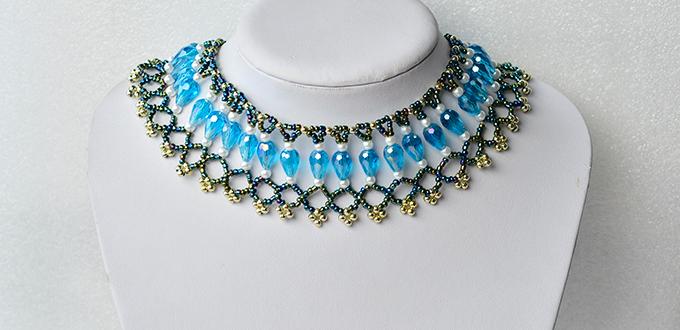 How to Make Chic Beading Bib Necklace with Pearl and Glass Beads for Women 