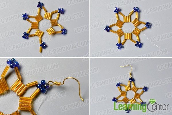 make the rest part of the orange tube beaded star earrings