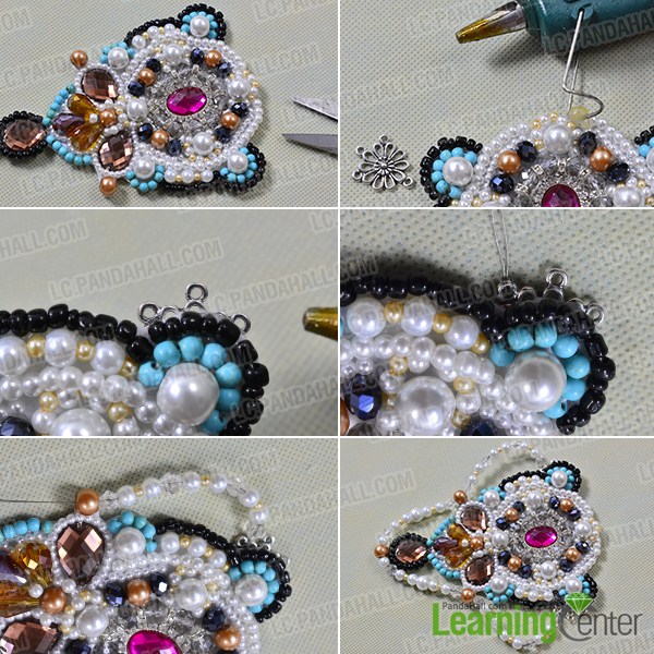 make the Fourth part of the handmade embroidery pearl necklace