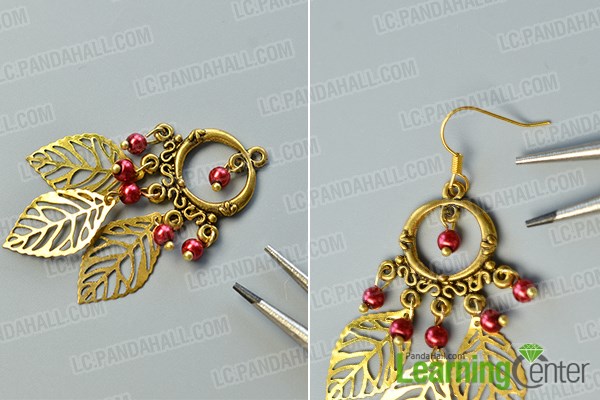 finish the chandelier leaf dangle earrings