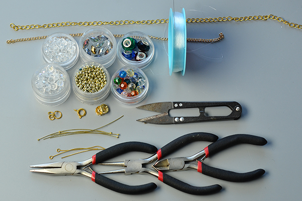 Supplies you’ll need in making the chain necklace with beads