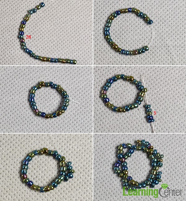Make a flower beads loop