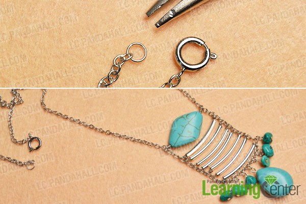finish this beaded pendant chain necklace