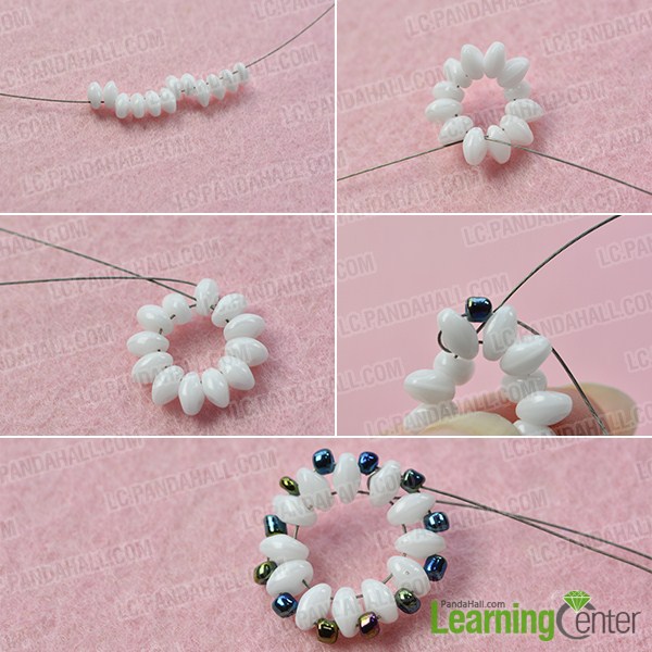 make the first part of the seed bead pendant necklace