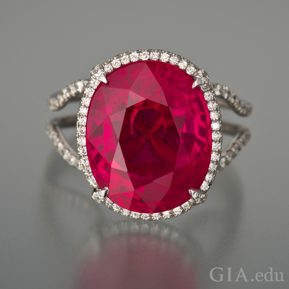 15th wedding anniversary gemstone 11.01 ct oval ruby ring