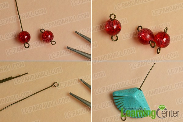 make the first part of the bead drop earrings