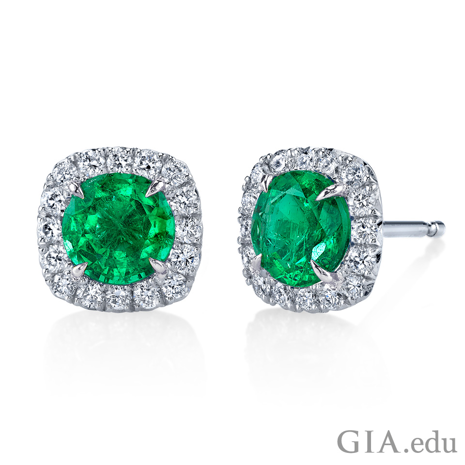 20th wedding anniversary gemstone Emerald earrings