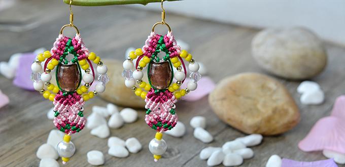 Pandahall Tutorial - How to Make a Pair of Thread Braided and Bead Drop Earrings