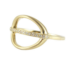 Stretched Oval Band Ring - Side - Line