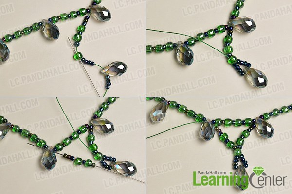 Make the third part of the green seed beads necklace