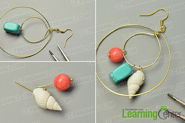 Finish the wire wrapped hoop earrings