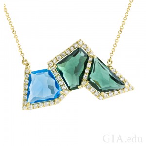 Color blocking is what creates the design in this necklace by Christina Tisi-Kramer Copyright: Christina Tisi-Kramer