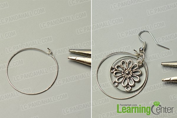 Make the upper part of the chain tassel earring