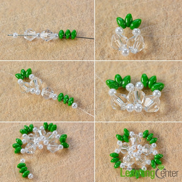 make the first part of the 2-hole seed bead and pearl star earrings