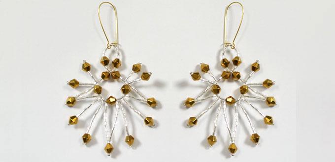 How to Make Large Hoop Earrings with Silver and Gold Beaded Tassels 