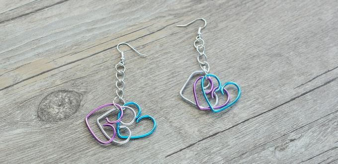 Easy Pandahall DIY Project - How to Make a Pair of Wire Wrapped Heart Earrings for Beginners