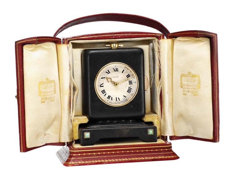 Cartier art deco keyless minute repeating desk clock ($34,000), available at 1stdibs.com. Image by: ScullyFoto.com