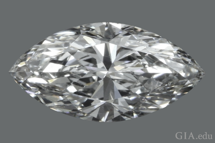1.33 ct marquise diamond with a length-to-width ratio of 2:1.
