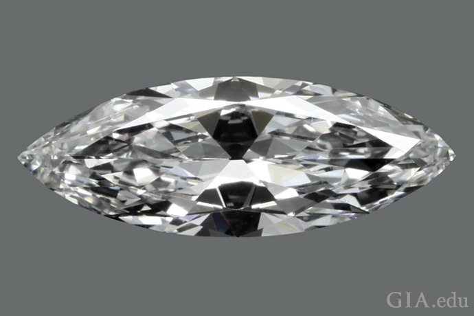 1.75 ct marquise diamond with a length-to-width ratio of 2.7:1.