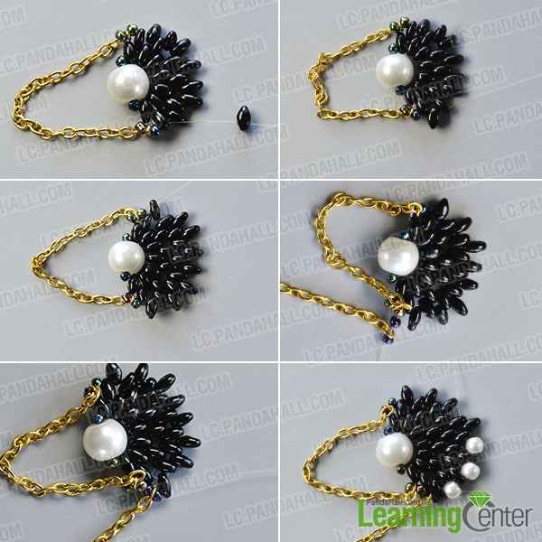 Add pearl bead to the bead pattern