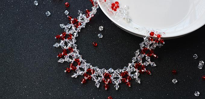 How to Make Red and Clear Glass Beaded Collar Necklaces