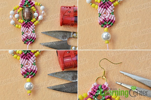 make the rest part of the thread braided earrings