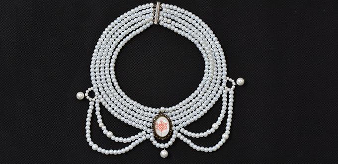 Guide on How to Make a Multi-stranded Pearl Choker Necklace with Personalized Tibetan Style Cabochon