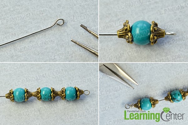 Make part of the turquoise bead pendant