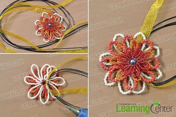 make the rest part of the seed bead flower necklace