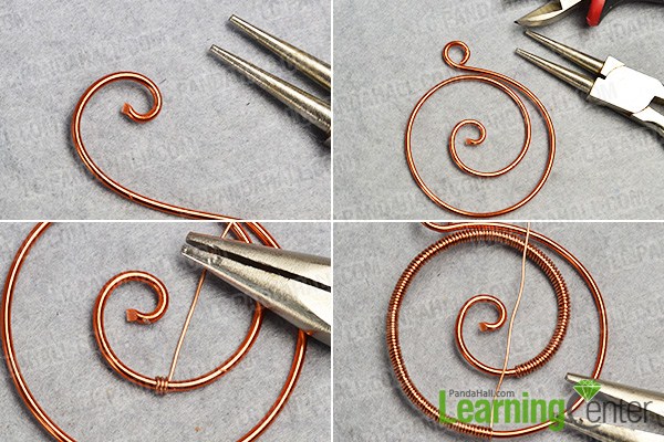 make the first part of the wire wrapped pendant necklace