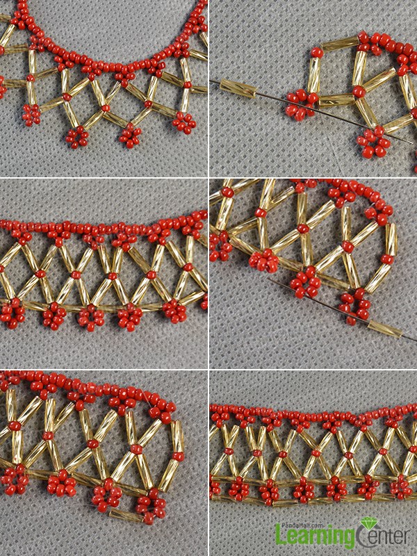 Step 4: Finish the first beading square strand