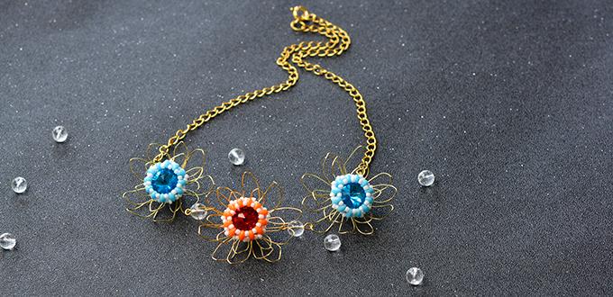 Pandahall Original DIY Project - How to Make a Bead and Wire Flower Chain Necklace