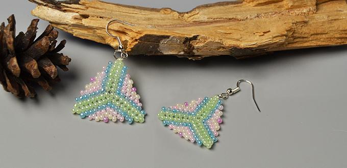 Pandahall Tutorial on How to Make Stitch Beading Triangle Earrings with Seed Beads 
