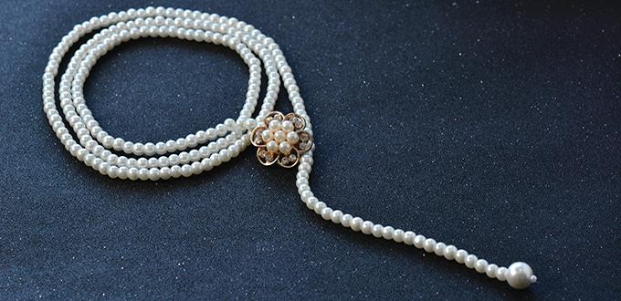 How to Make a Handmade Multi-strand White Pearl Bead Necklace at Home