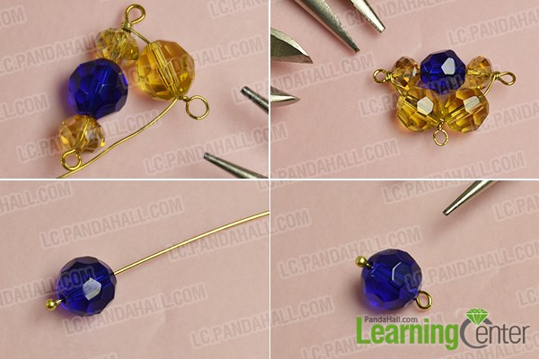 Make the second step of the simple beading chain necklace