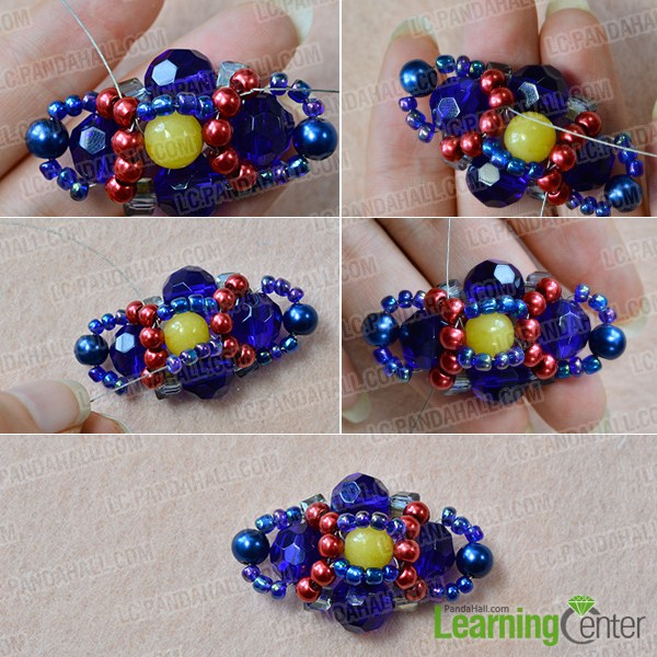 make the fourth part of the blue bead pendant necklace