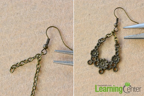 Make the basic part of the vintage style flower earrings