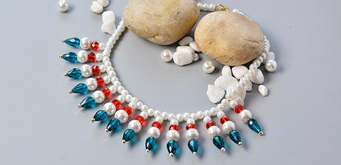 Pandahall Tutorial on How to Make Elegant Glass Beads Necklace with Pearl Beads