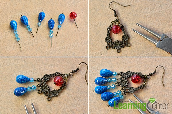 Finish this pair of vintage style flower earrings
