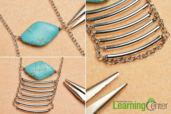 make the second part of the beaded pendant chain necklace