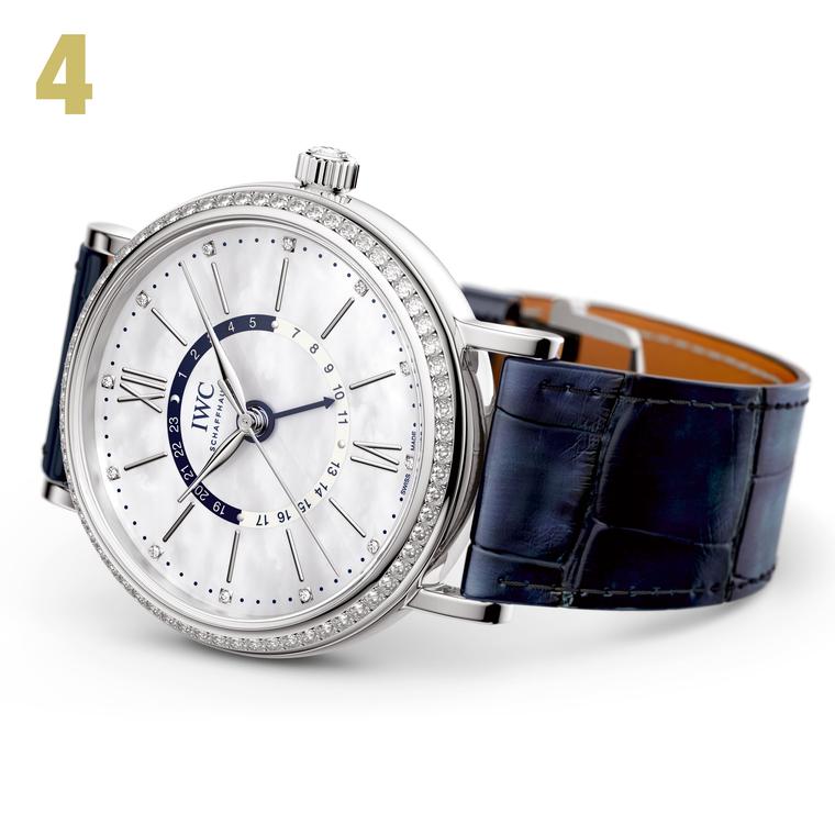 4 IWC Portofino 37 Automatic Day & Night stainless steel watch with diamonds
