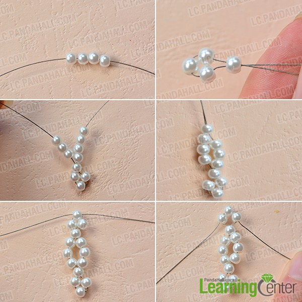make the first part of the white pearl flower pendant necklace