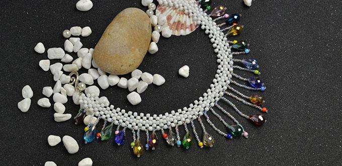 Fun Craft Idea - DIY Beaded Tassel Rainbow Colored Necklace