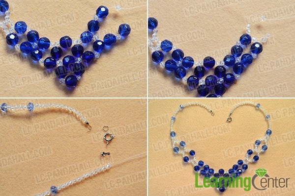 make the rest part of the blue glass bead necklace