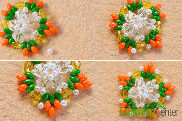 make the third part of the 2-hole seed bead and pearl star earrings