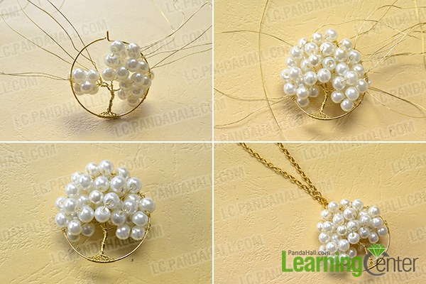 make the rest part of the homemade pearl tree pendant necklace